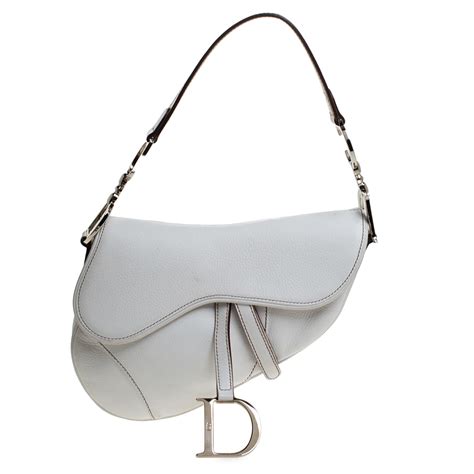 christian dior saddle leather white bag|dior saddle bag black inside.